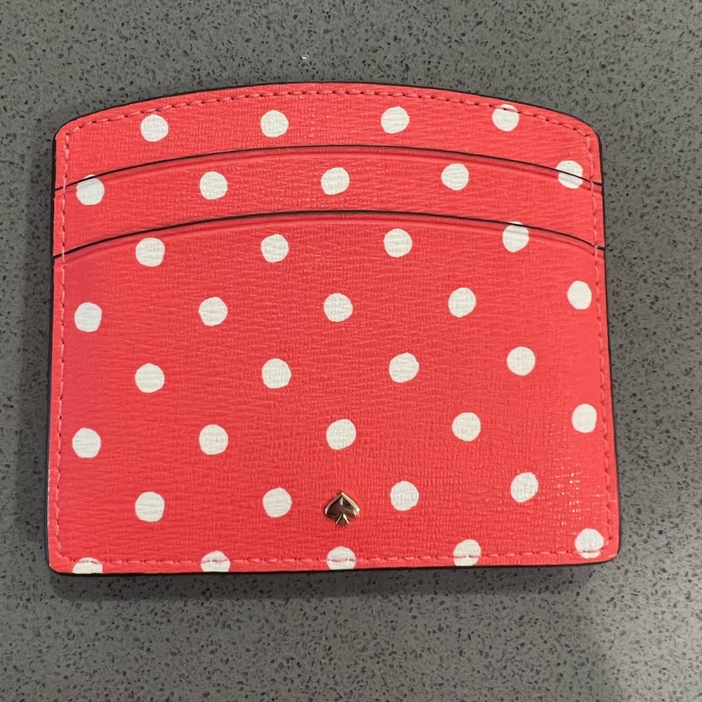 Kate Spade Cardholder Wallet Credit Card Holder Case in Peach Melba Spencer Dot